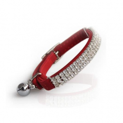 6 pcs Soft Rhinestone Velvet Safe Cat Adjustable Collar