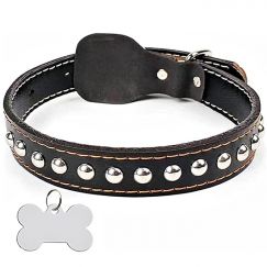 6 pcs Adjustable Pu Leather Puppy Collars With Metal Buckle